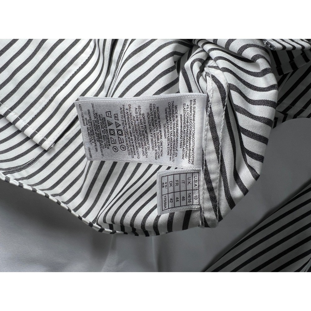 Brooks Brothers Women Ruffle Collared Supima Cottom Striped Button Down Shirt - Picture 9 of 9